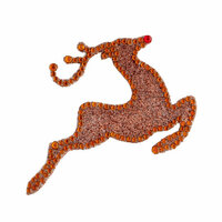 Making Memories - Glitter Bling Collection - Self Adhesive Icon - Leaping Reindeer