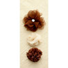 Making Memories - Paper Reverie Collection - Fabric Flowers - Florets - Brun Antique