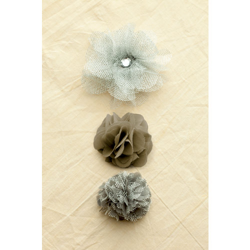 Making Memories - Paper Reverie Collection - Fabric Flowers - Florets - Metallique