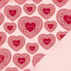 Making Memories - Je t'Adore Collection - Valentine - 12 x 12 Double Sided Paper - Heart Doilies