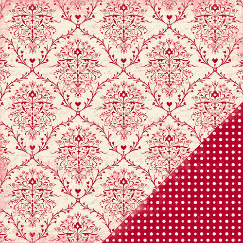 Making Memories - Je t'Adore Collection - Valentine - 12 x 12 Double Sided Paper - Tres Jolie Brocade