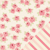 Making Memories - Je t'Adore Collection - Valentine - 12 x 12 Double Sided Paper - Cabbage Rose