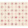 Making Memories - Je t'Adore Collection - Valentine - Shimmer Alphabet Stickers - Embossed