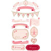 Making Memories - Je t'Adore Collection - Valentine - Dimensional Stickers with Gem Accents - Banners Amour
