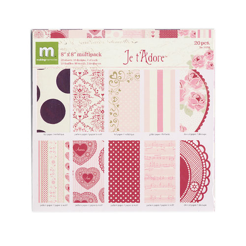 Making Memories - Je t'Adore Collection - Valentine - 8 x 8 Specialty Paper Pack