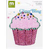 Making Memories - Glitter Bling Collection - Self Adhesive Icon - Cupcake
