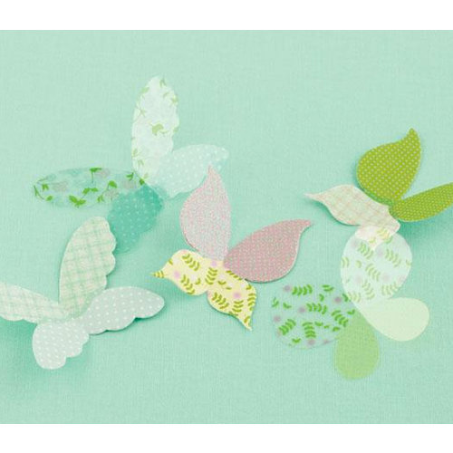 Making Memories - Dilly Dally Collection - Shimmer Die Cut Pieces - Butterfly