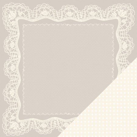 Making Memories - Tie the Knot Collection - 12 x 12 Double Sided Paper - Handkerchief Lace