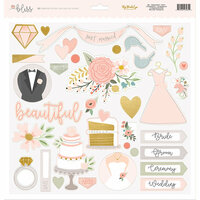 My Mind's Eye - Bliss Collection - 12 x 12 Chipboard Stickers - Elements with Foil Accents