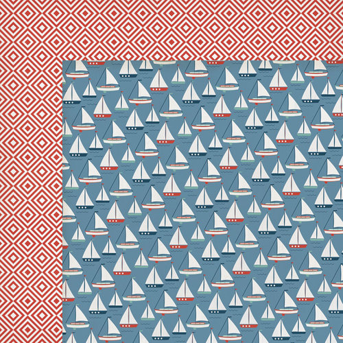 My Minds Eye - By the Sea Collection - 12 x 12 Double Sided Paper - Set Sail