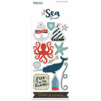 My Minds Eye - By the Sea Collection - Cardstock Stickers - Alphabet and Word