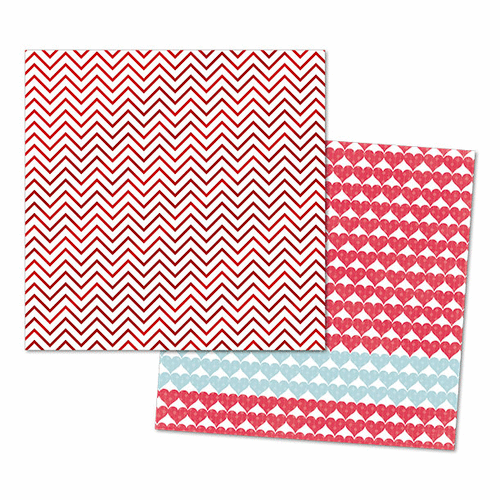My Mind's Eye - Cupids Arrow Collection - 12 x 12 Double Sided Paper with Foil Accents - Chevron
