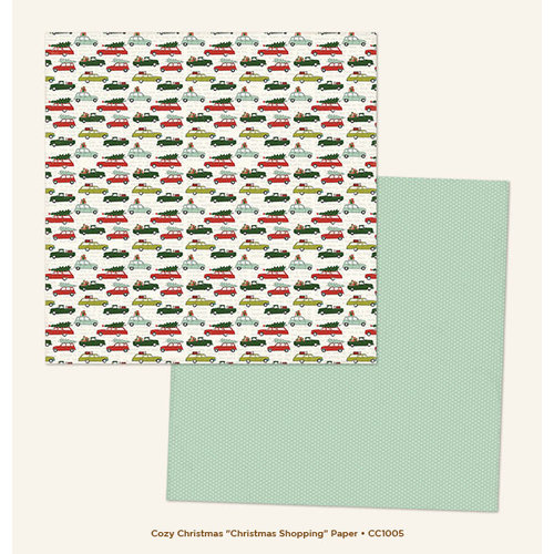 My Minds Eye - Cozy Christmas Collection - 12 x 12 Double Sided Paper - Christmas Shopping