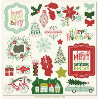 My Minds Eye - Cozy Christmas Collection - 12 x 12 Chipboard Stickers - Elements