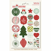 My Minds Eye - Cozy Christmas Collection - Chipboard Buttons