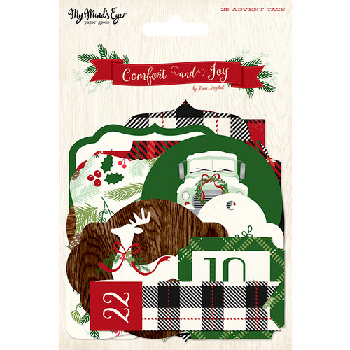 My Minds Eye - Comfort and Joy Collection - Christmas - Advent Tags with Glitter Accents