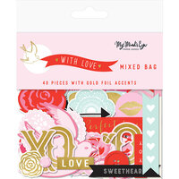 My Minds Eye - With Love Collection - Ephemera - Mixed Bag with Foil Accents