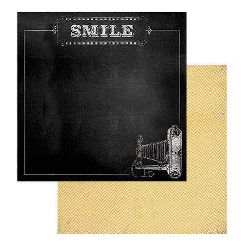 My Minds Eye - Chalk Studio 2 Collection - 12 x 12 Double Sided Paper - Smile