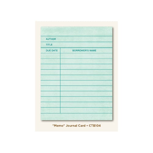 My Mind's Eye - Collectable Collection - Notable - Journal Card - Memo