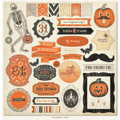My Mind's Eye - Frightful Collection - Halloween - 12 x 12 Chipboard Stickers - Elements