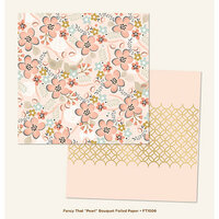 My Mind's Eye - Fancy That Collection - Pearl - 12 x 12 Double Sided Paper with Foil Accents - Bouquet