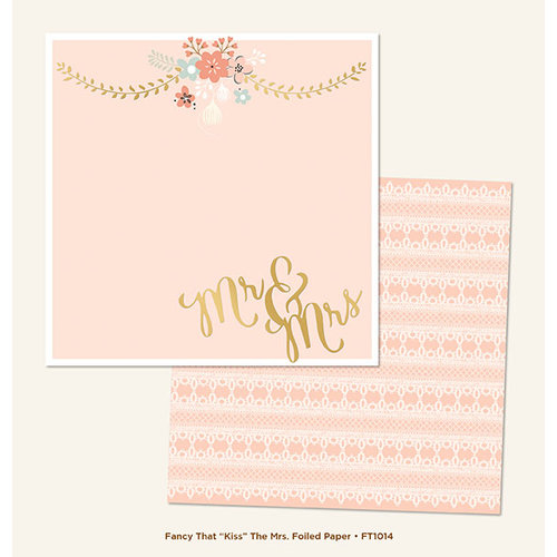 My Mind's Eye - Fancy That Collection - Kiss - 12 x 12 Double Sided Paper with Foil Accents - The Mrs.