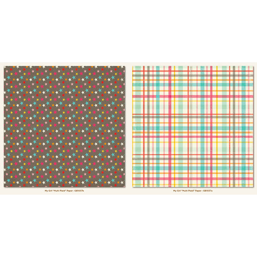 My Mind's Eye - My Girl Collection - 12 x 12 Double Sided Paper - Multi Plaid