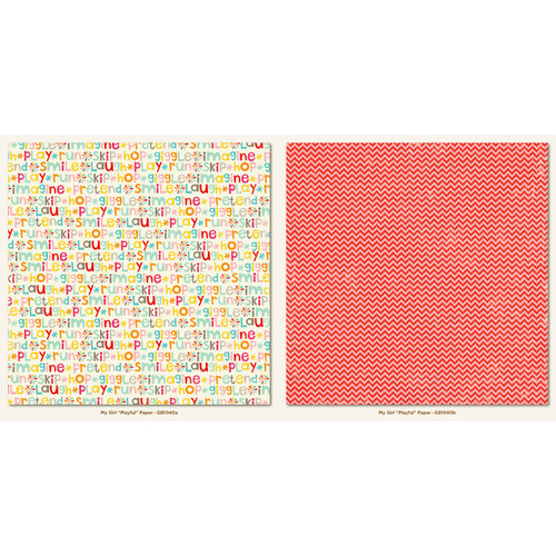 My Mind's Eye - My Girl Collection - 12 x 12 Double Sided Paper - Playful
