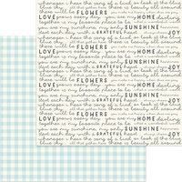 My Minds Eye - Gingham Gardens Collection - 12 x 12 Double Sided Paper - Birdie