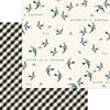 My Minds Eye - Gingham Farm Collection - 12 x 12 Double Sided Paper - Birdie