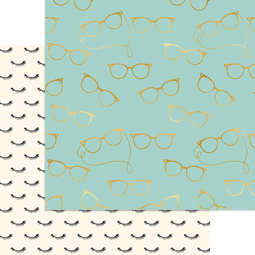 My Minds Eye - Gal Meets Glam Collection - 12 x 12 Double Sided Paper with Foil Accents - Girls In Glasses