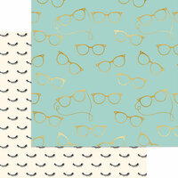 My Minds Eye - Gal Meets Glam Collection - 12 x 12 Double Sided Paper with Foil Accents - Girls In Glasses