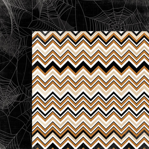 My Mind's Eye - Happy Haunting Collection - Halloween - 12 x 12 Double Sided Paper - Chevron