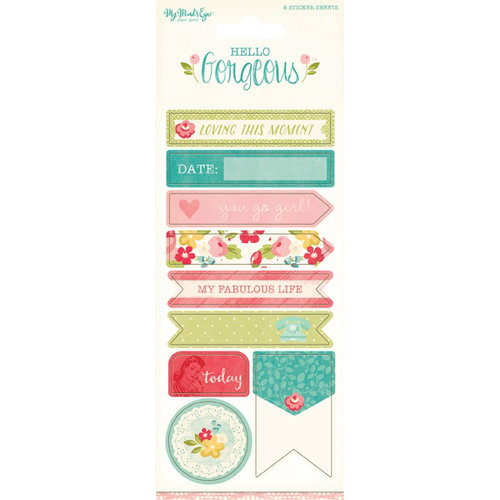 My Minds Eye - Hello Gorgeous Collection - Cardstock Stickers - Alphabet and Word