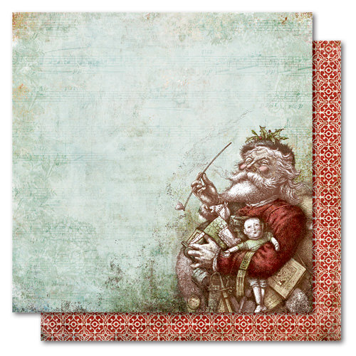 My Mind's Eye - Holly Jolly Collection - Christmas - 12 x 12 Double Sided Paper - Old St. Nick, CLEARANCE