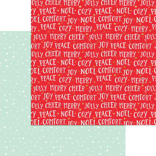 My Minds Eye - Christmas - Holly Jolly Collection - 12 x 12 Double Sided Paper - Comfort and Joy with Foil Accents