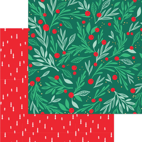 My Minds Eye - Christmas - Holly Jolly Collection - 12 x 12 Double Sided Paper - Deck the Halls with Foil Accents