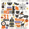 My Minds Eye - Trick or Treat Collection - Halloween - 12 x 12 Chipboard Stickers - Elements