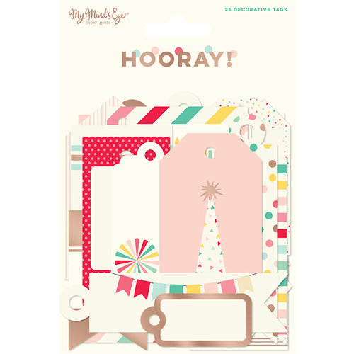 My Minds Eye - Hooray Collection - Decorative Tags with Foil Accents