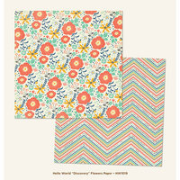 My Minds Eye - Hello World Collection - Discovery - 12 x 12 Double Sided Paper - Flowers