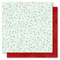 My Mind's Eye - I Believe Collection - Christmas - 12 x 12 Double Sided Glitter Paper - Berries, CLEARANCE