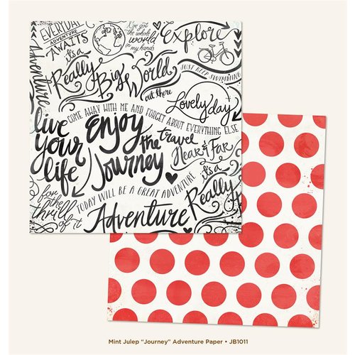 My Minds Eye - Jubilee Collection - Mint Julep - 12 x 12 Double Sided Paper - Journey Adventure