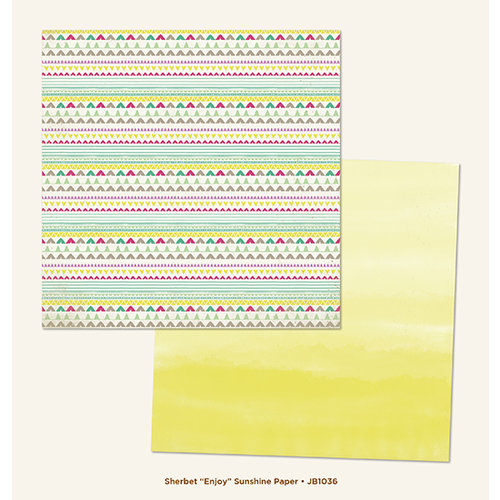 My Minds Eye - Jubilee Collection - Sherbet - 12 x 12 Double Sided Paper - Enjoy Sunshine