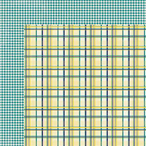 My Mind's Eye - Kate and Co Collection - Oxford Lane - 12 x 12 Double Sided Paper - Plaid