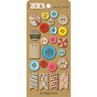 My Mind's Eye - Kraft Funday Collection - Happy Days - Buttons