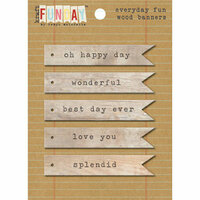 My Mind's Eye - Kraft Funday Collection - Everyday Fun - Wood Banners