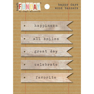 My Mind's Eye - Kraft Funday Collection - Happy Days - Wood Banners
