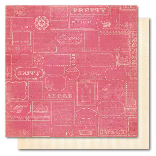My Mind's Eye - Madison Avenue Collection - 12 x 12 Double Sided Paper - Happily Ever After Labeled, CLEARANCE