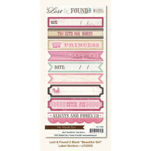 My Mind's Eye - Lost and Found 2 Collection - Blush - Cardstock Stickers - Beautiful Girl Label