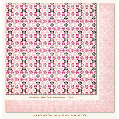 My Mind's Eye - Lost and Found 2 Collection - Blush - 12 x 12 Double Sided Glitter Paper - Better Blossom